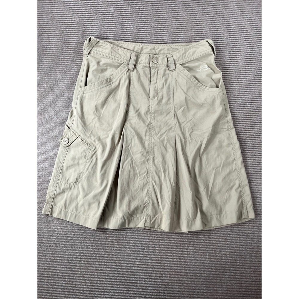 The North Face Womens Khaki Tan Ripstop Pleated Hiking Cargo Skirt‎ Size 8 AU3D